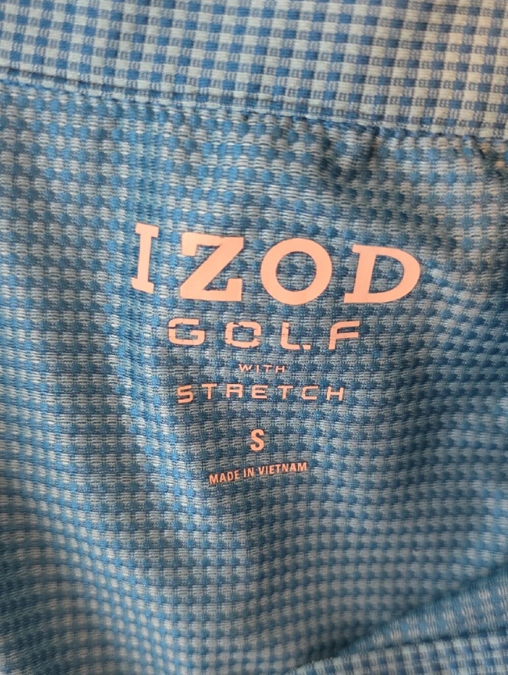Izod Blue Micro-Check Performance Polo - Picture 7 of 7